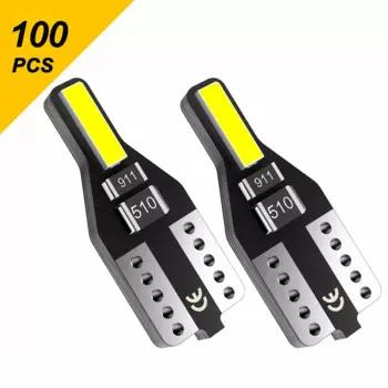 Светодиодная лампа для салона автомобиля T10 W5W, 100 шт., лампа для чтения купольной двери, боковые лампы для багажника, 194, 168, автомобильная лампа, 12 В, белая