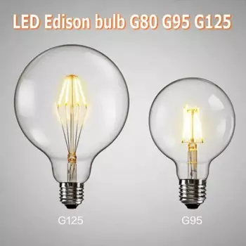 Светодиодная лампа Edison E27 теплый белый/белый свет 4/6/8 Вт
