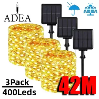 Светодиодная лампа-гирлянда на солнечной батарее, 42 м, светодиодов