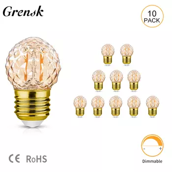 Светодиодная лампа Grensk G40GSBZ янтарного цвета 1,5 Вт E27