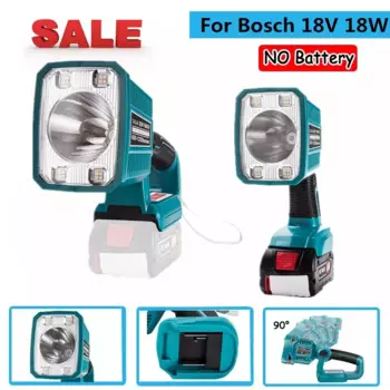 Светодиодная лампа рабочего освещения для Bosch, литий-ионная аккумуляторная батарея 18 в, фонарь с USB для наружного освещения (без батареи), может заряжать телефон