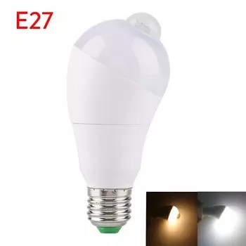 Светодиодная лампа с датчиком движения Aoyuansea 7/9Вт E27/E26/B22 теплый/холодный белый