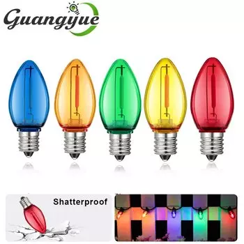 Светодиодная лампочка Grensk C7 разноцветная 1Вт E12