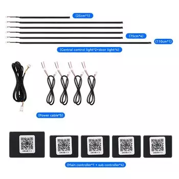 Светодиодная лента, акриловая лампа для украшения интерьера автомобиля, 18 в 1