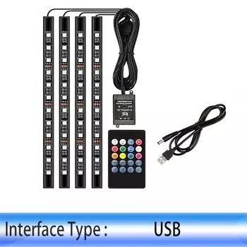 Светодиодная лента для автомобиля, лампа для украшения стопы и пола, RGB, интерьерная атмосфера, Беспроводная USB-лампа для детской комнаты, несколько режимов