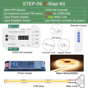Светодиодная лента для лестниц FOB COB 1-40 ступеней с датчиком движения