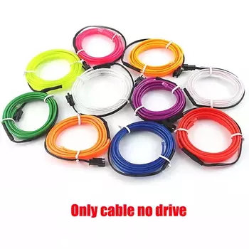 Светодиодная лента для внутреннего освещения автомобиля, декоративная Гибкая неоновая лампа с USB-приводом, длина 1 м, 2 м, 3 м, 5 м