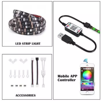 Светодиодная лента foroureyes RGB 5В USB 30LED/м SMD 5050 3/17/24/44 клавиш водонепроницаемая