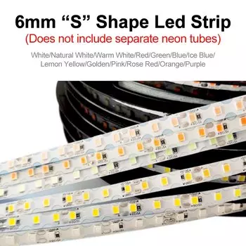 Светодиодная лента FUNZENXIN гибкая силиконовая S-образная 120 LED 6/8 мм