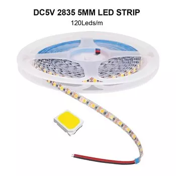 Светодиодная лента HEGEHE 3/5/8 мм, 120LED/м, 5В