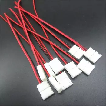 Светодиодная лента Разъем 2pin 8 мм/8 мм 1 разъем с проводом Бесплатный сварочный разъем для 3528/2835 Светодиодная лента 10 шт./лот