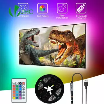 Светодиодная лента с питанием от USB 5050SMD, 5 в постоянного тока, гибкая светодиодная лампа, 3 м, RGB Светодиодная лента, Рождественское украшение, для телевизора, настольного экрана, для задней панели телефона, Диодная лента