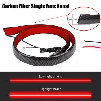 стоп сигнал для авто 130 см 12 В стоп-сигнал для автомобилей, карбоновый задний спойлер, светодиодная лента, автомобильный стоп-сигнал, указатели поворота, водонепроницаемые плавные задние фонари