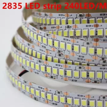 Светодиодная лента Taslauk 12/24В белая тёплая 10мм 5м 240leds/м IP20