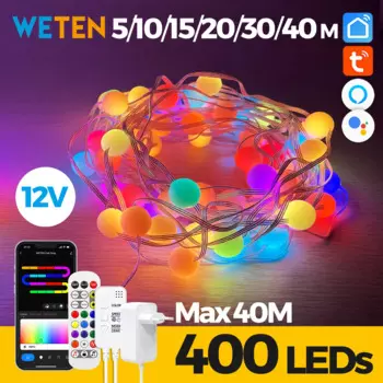 WETEN Tuya Smart WIFI RGBIC светодиодная лента 10/15/20/30/40M