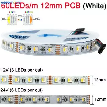 Светодиодная лента Veromount SMD 5050 RGBW/RGBWW 60 LED/м 12/24В IP20/IP65