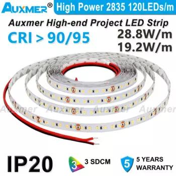 Auxmer светодиодная лента 2835 120LEDs/m CRI95/90 12/24В