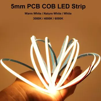 Светодиодная лента Xnbada COB 5 мм 384LEDs/M для декоративного освещения 12В/24В 3000/4000/6000К