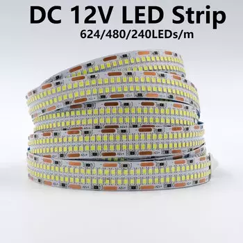 Светодиодная лента XUNATA 5 м, 624 светодиода, теплый/нейтральный/холодный белый