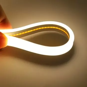 Светодиодная лента COB, неоновая лампа, 12 В, 24 В, передняя + Боковая подсветка, гибкая светодиодная лента COB, 320 светодиодов, линейная лампа высокой плотности, водонепроницаемая светодиодная лента