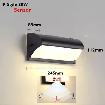 Светодиодная настенная лампа Zhengde lighting, черная, 20 Вт