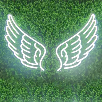 Светодиодная неоновая вывеска «ангельские крылья», реквизит для модели, светящийся акриловый настенный светильник для украшения дома, вечеринки, художественный ночсветильник для свадьбы, дня рождения