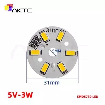 Светодиодная панель Ankatec 5V3W-LEDP 10 шт., круглая, теплый/белый свет