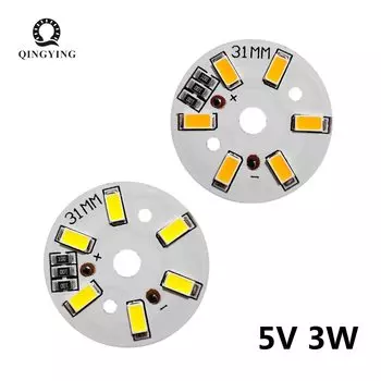Светодиодная панель QINGYING 5В 3Вт 31мм теплый/холодный белый 10шт