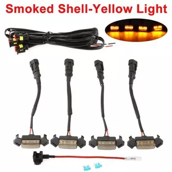 Светодиодная передняя решетка радиатора с жгутом и предохранителем, 4 шт./комплект, для Toyota Tacoma 2016-2019 TRD PRO (светильник янтарсветильник)
