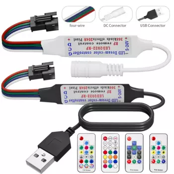 Светодиодная Пиксельная Адресуемая полоса, RGB-контроллер, 4 контакта, 14/клавиш, музыкальная мини-светодиодная лента, пульт дистанционного управления для WS2813 WS2815 USB5V