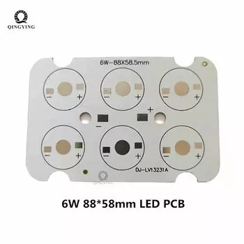 Светодиодная плата QINGYING 6W 9W 88*58мм, алюминиевая основа, 10 шт.