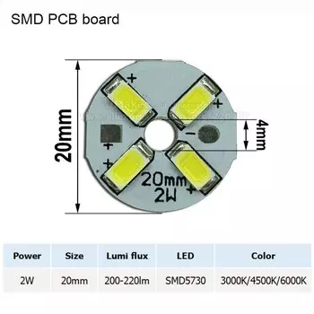 Светодиодная плата Umaked 2Вт 20мм SMD для подвесных ламп