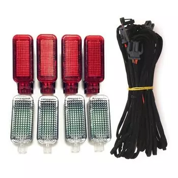 Светодиодная подсветка для ног в салоне автомобиля + красная Дверная панель, сигнальные огни светильник s-образный кабель лампы для A3 S3 A4 B8 S4 A5 S5 A6 S6 A7 A8 S8 Q3 Q5 TT TTRS