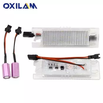 Светодиодная подсветка для номера автомобиля Canbus, 2 шт., для Opel Vectra C Astra J H Zafira B Insignia Corsa C Meriva A Tigra B