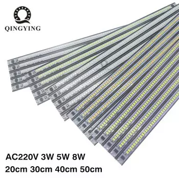 Светодиодная полоса QINGYING, теплый белый, натуральный белый, белый, красный, зеленый, синий, 3 Вт, 5 Вт, 6 Вт, 8 Вт, 20 см, 30 см, 40 см, 50 см