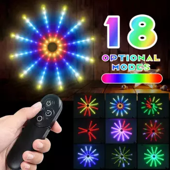 Светодиодная RGB-гирлянда с фейерверком, 18 режимов