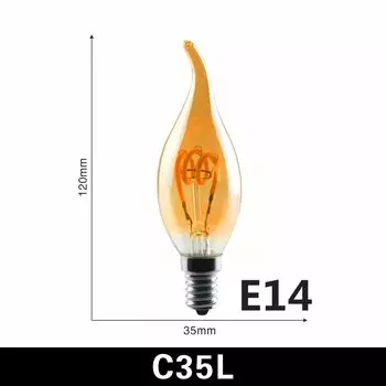 Светодиодная спиральная лампа GRZBI C35/A60/T45/ST64/G80/G95/G125 4Вт 2200К
