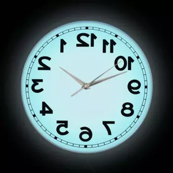 Светодиодное освещение, настенные часы с вращением против часовой стрелки и обратной стороны, современный дизайн, домашний декор, часы с обратной задней подсветкой для спальни