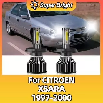 Светодиодные автомобильные фары H4 Turbo, лампы 6000K, белые, супермощные, 100 Вт, 10000LM, чипы COB 12 В для CITROEN XSARA 1997 1998 1999 2000