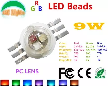 Светодиодные бусины LC RGB 10 шт.