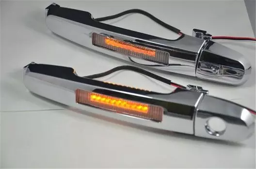 Светодиодные дневные фонари, указатели поворота, 4 дверная ручка, крышка толкателя, подходит для Toyota Corolla 2003-2012 Innova 2003-2012, светодиодная ручка