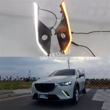 Светодиодные дневные ходовые огни для Mazda CX-3, CX3, 2015, 2016, 2017, 2018, автомобильные аксессуары, водонепроницаемые, ABS, 12 В, DRL, противотуманные фары, украшение