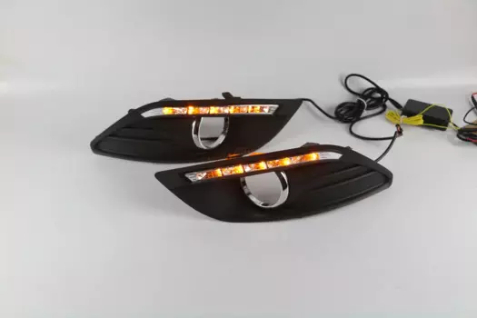 Светодиодные дневные ходовые огни Eosuns для Ford Focus 2009-2013 с вращающимися желтыми указателями поворота