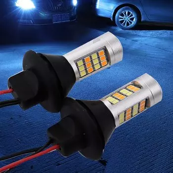 Светодиодные дневные ходовые огни T20 W21W WY21W 7440 Ba15s BAU15S 1156 p21w s25 42 с указателем поворота