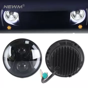 Светодиодные фары H4 7 дюймов для Jeep Wrangler JK TJ 1997-2006 CJ Land Rover Defender 90 DRL/сигнал поворота светильник/дальний и ближний свет