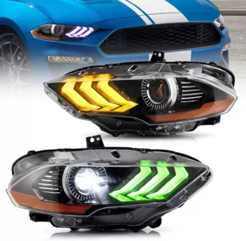 Светодиодные фары проектора, совместимые с Mustang 2018-2020 (2037 пар (RGBW))