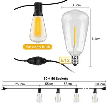 Светодиодные гирлянды Backya 10м 15м 30м теплый белый