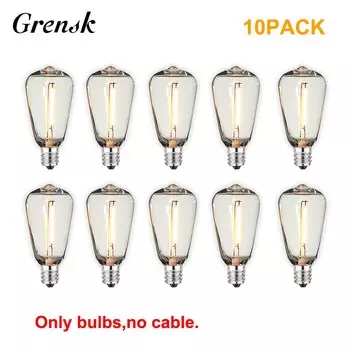 Светодиодные лампочки Grensk ST38 теплый белый 1 Вт, 10 шт.