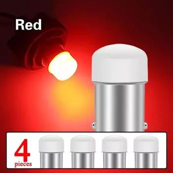 Светодиодные лампочки поворотного сигнала автомобиля, стоп - тормозной задний свет, светло - белый, 4 комплекта, P21W, 1156, BA15S, P21 / 5W, 1157, BAY15D, 7000K