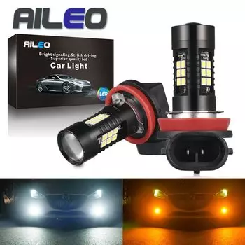 Светодиодные лампы AILEO H8 H11 HB4, светодиодные лампы HB3 9006 9005 SMD светильник s, 6000 лм, K, 12 В, белые автомобильные лампы для вождения